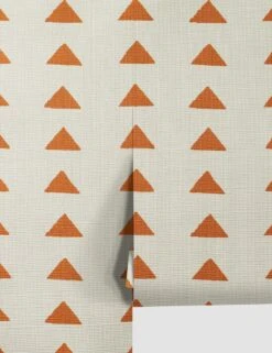Triangles Grasscloth Wallpaper By Nathan Turner -Home Furnishings TrianglesGrassclothTerracota