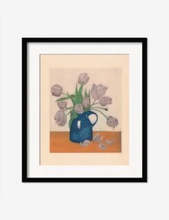Tulips In A Pitcher Print By Frans Everbag -Home Furnishings TulipsinaPitcherBlackMatted