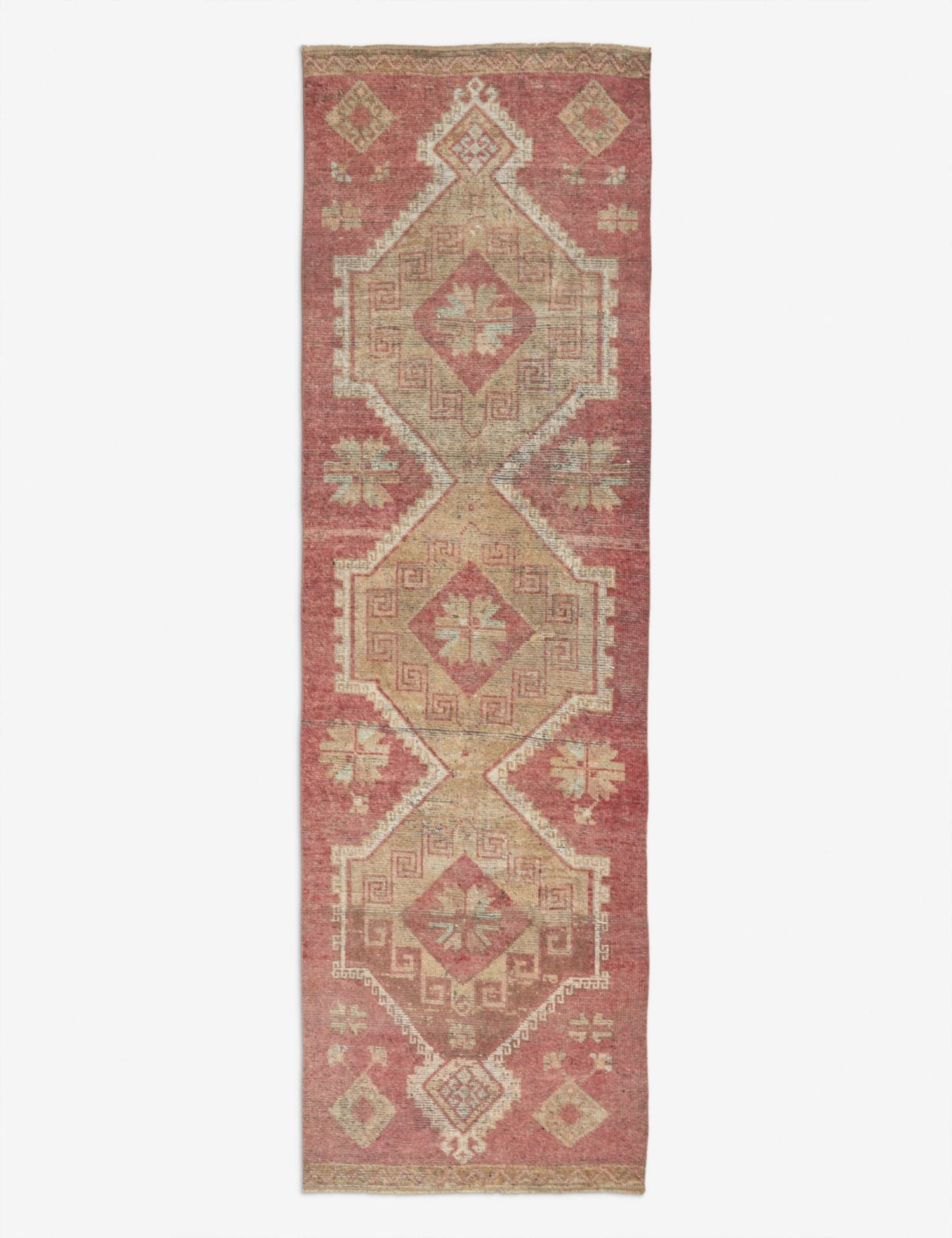 Vintage Turkish Runner Hand-Knotted Wool Rug No. 87, 3'3" X 11'6" 1 Vintage Turkish Runner Hand-Knotted Wool Rug No. 87, 3'3" X 11'6"