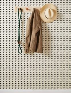 Triangles Grasscloth Wallpaper By Nathan Turner -Home Furnishings Wallshoppe Grasscloth Triangles Black