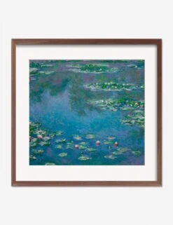 Water Lilies Print By Claude Monet 14 Water Lilies Print By Claude Monet -Home Furnishings WaterLiliesWalnutMatted