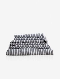 European Flax Linen Sheet Set By Cultiver -Home Furnishings copy of ss indigostripe croppedsquare 1