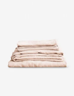 European Flax Linen Sheet Set By Cultiver -Home Furnishings cultiver linen bedding blush sheet set 1 1 1