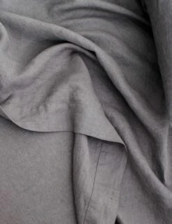 Linen Bedding, Flat Sheet By Cultiver -Home Furnishings cultiver linen bedding charcoal grey flat sheet 2