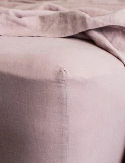 European Flax Linen Fitted Sheet By Cultiver -Home Furnishings cultiver linen bedding dusk fitted sheet 1 1