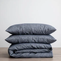 European Flax Linen Duvet Set By Cultiver -Home Furnishings cultiver linen bedding indigo duvet set