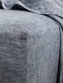 European Flax Linen Fitted Sheet By Cultiver -Home Furnishings cultiver linen bedding indigo fitted sheet 1