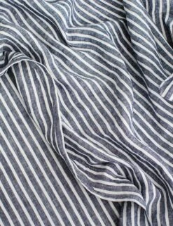 Linen Bedding, Flat Sheet By Cultiver -Home Furnishings cultiver linen bedding indigo stripe flat sheet 1