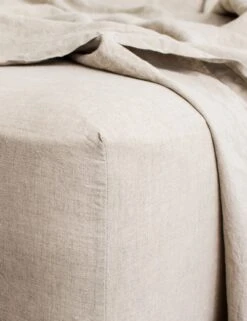 European Flax Linen Fitted Sheet By Cultiver -Home Furnishings cultiver linen bedding natural fitted sheet 1 1