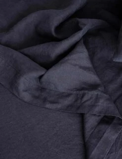 Linen Bedding, Flat Sheet By Cultiver -Home Furnishings cultiver linen bedding navy flat sheet 1