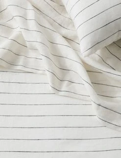 Linen Bedding, Flat Sheet By Cultiver -Home Furnishings cultiver linen bedding pencil stripe flat sheet 1