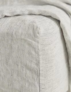 European Flax Linen Fitted Sheet By Cultiver -Home Furnishings cultiver linen bedding pinstripe fitted sheet 1