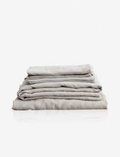 European Flax Linen Sheet Set By Cultiver -Home Furnishings cultiver linen bedding smoke grey sheet set 1 1