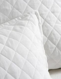 Hampton Quilted Sham By Pom Pom At Home 24 Hampton Quilted Sham By Pom Pom At Home -Home Furnishings hampton white detail 1