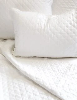Hampton Quilted Pillow By Pom Pom At Home -Home Furnishings hampton white detail 1