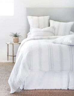 Jackson Linen Duvet By Pom Pom At Home -Home Furnishings jackson white ocean bed front 1